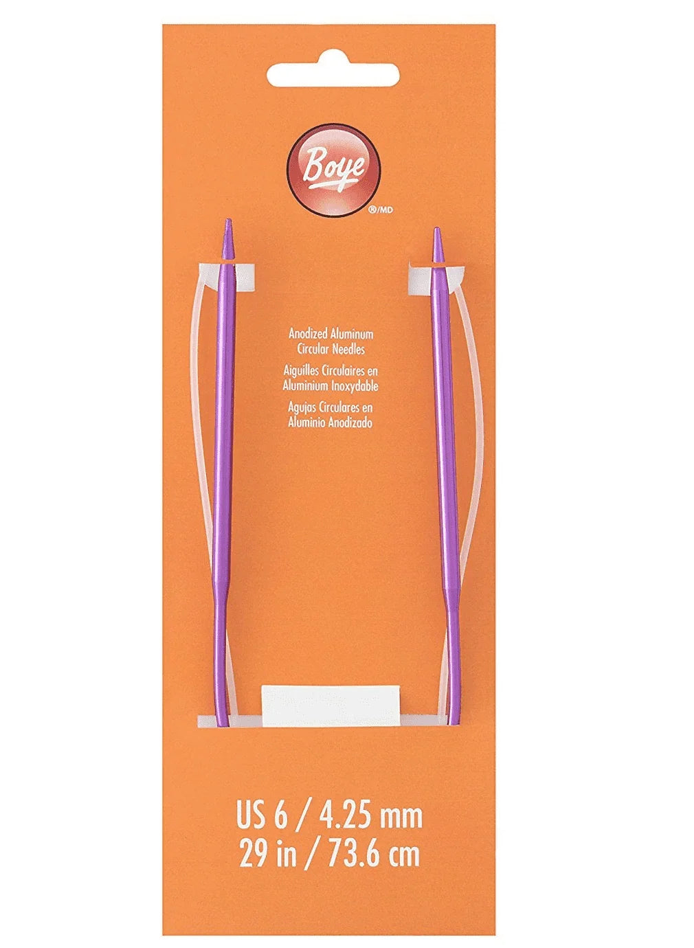 Boye Aluminum Circular Knitting Needles 29" (Sizes 6 to 11)